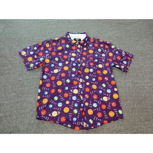 Spencer's Men's Shirt Button-Front Solar System Planets “Ask Me About Uranus" M - Picture 2 of 8